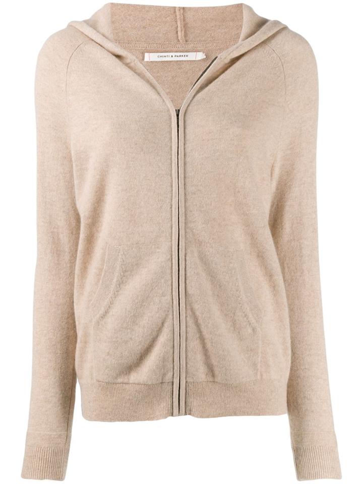 Chinti & Parker Cashmere Zip Up Cardigan - Neutrals