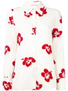 Saint Laurent Hibiscus Print Shirt, Women's, Size: 38, Nude/neutrals, Viscose