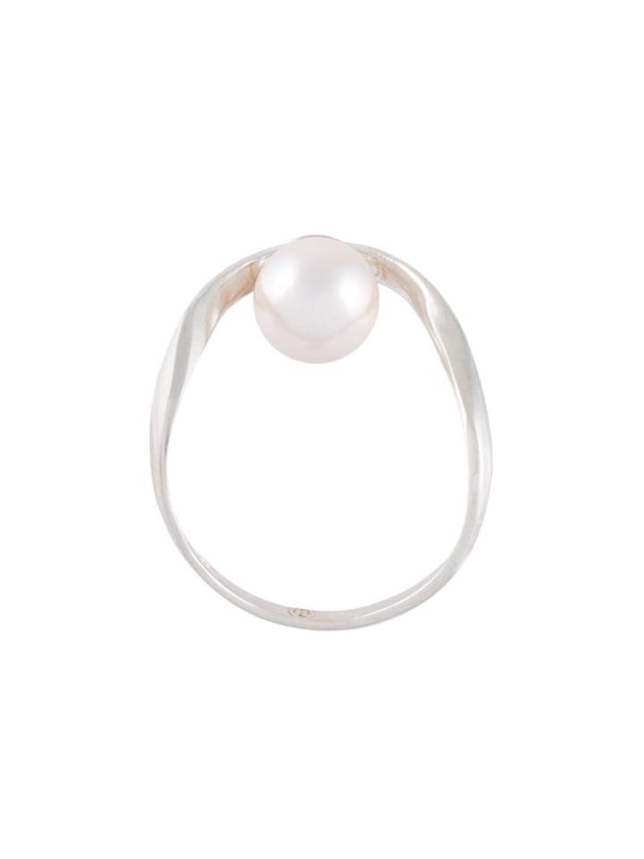 Maison Margiela Pearl Charm Ring, Women's, Size: S, Metallic, Silver/pearls