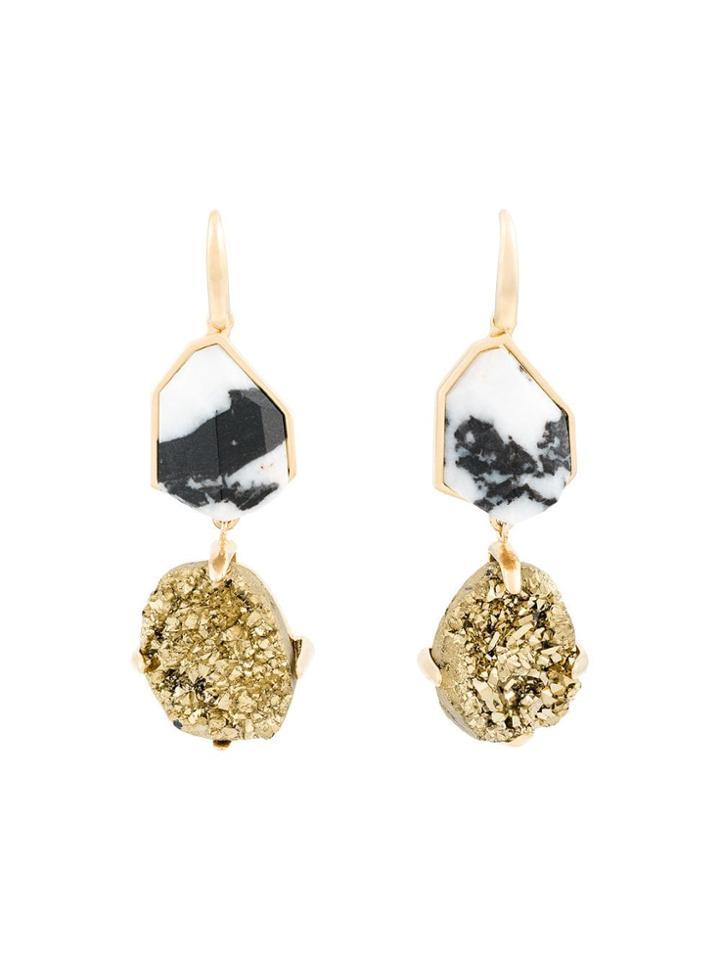 Christopher Kane Stone Drop Earrings - Metallic