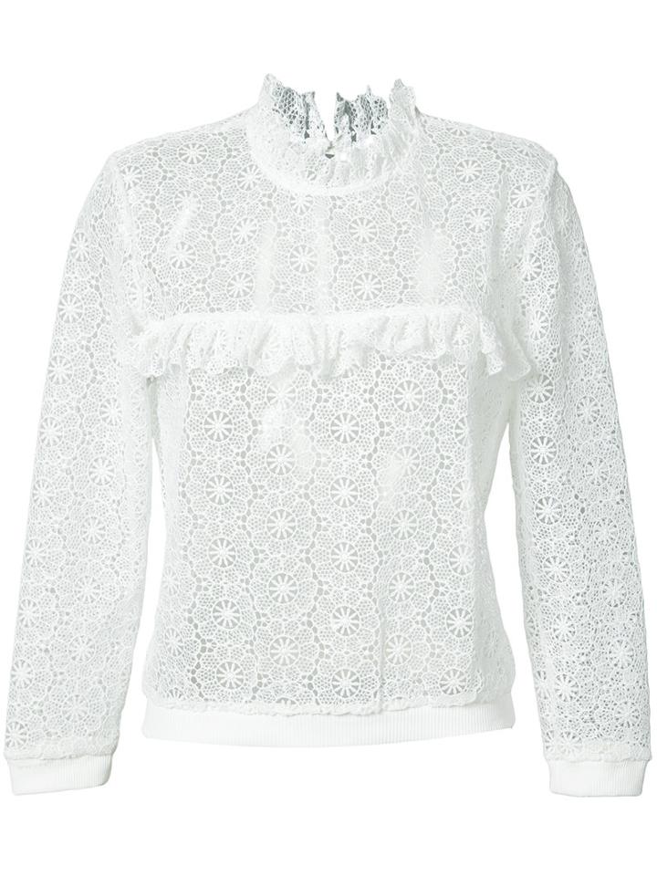 Anine Bing - Lace Sweatshirt - Women - Polyester - M, Women's, White, Polyester