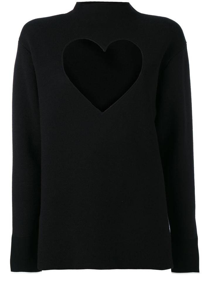 Proenza Schouler - Heart Cut-out Sweater - Women - Silk/cotton/polyester/wool - M, Black, Silk/cotton/polyester/wool