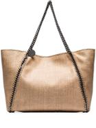 Stella Mccartney Nude Straw Reversible Chain Strap Tote - Neutrals