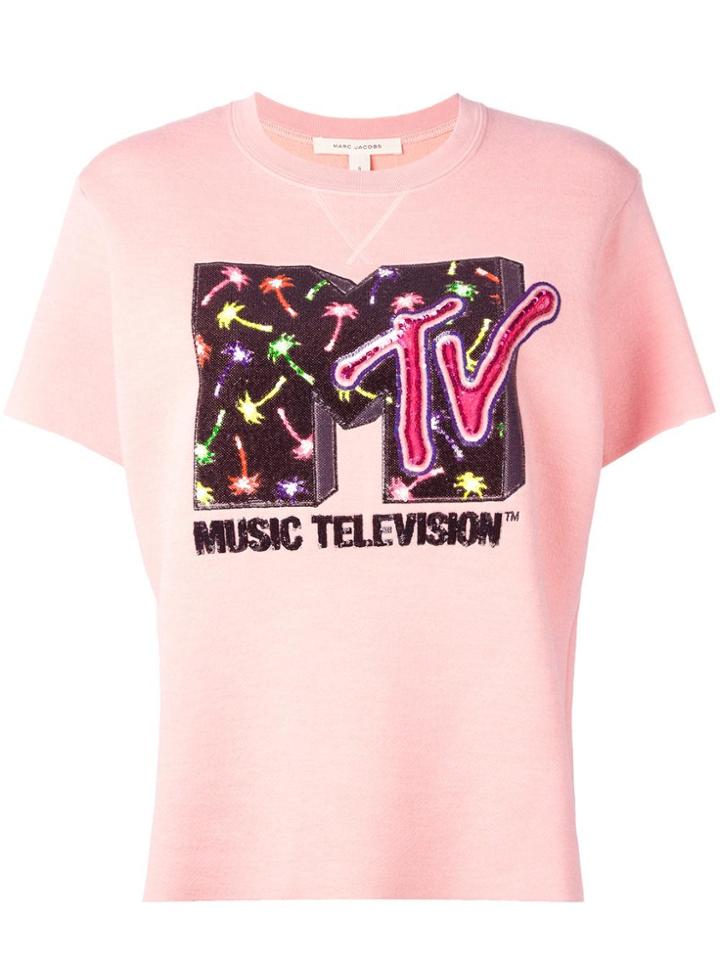 Marc Jacobs Mtv X Marc Jacobs Embellished Short Sleeve Sweatshirt -