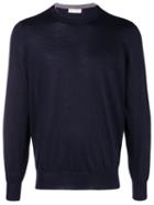 Brunello Cucinelli Elbow Patch Lightweight Sweater - Blue