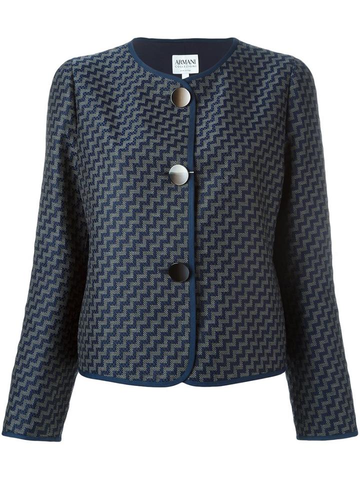 Armani Collezioni Oversized Button Fastening Jacket, Women's, Size: 44, Blue, Polyester/viscose