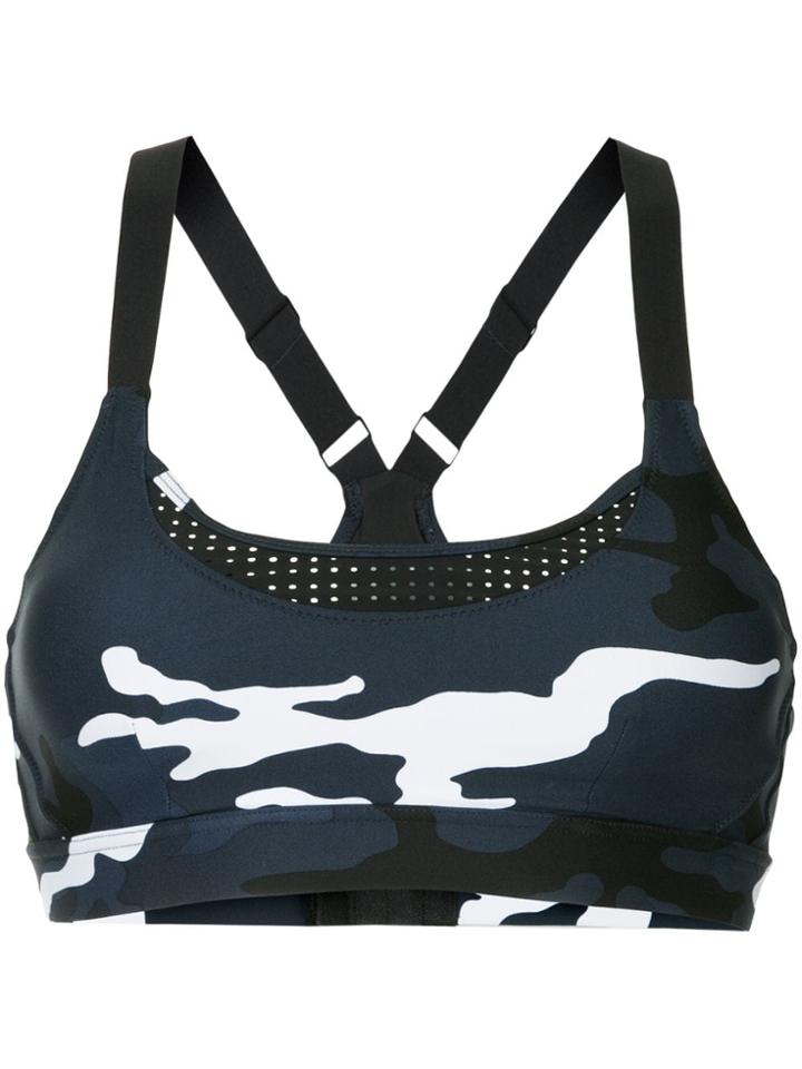 The Upside Camouflage Print Bra Top - Blue