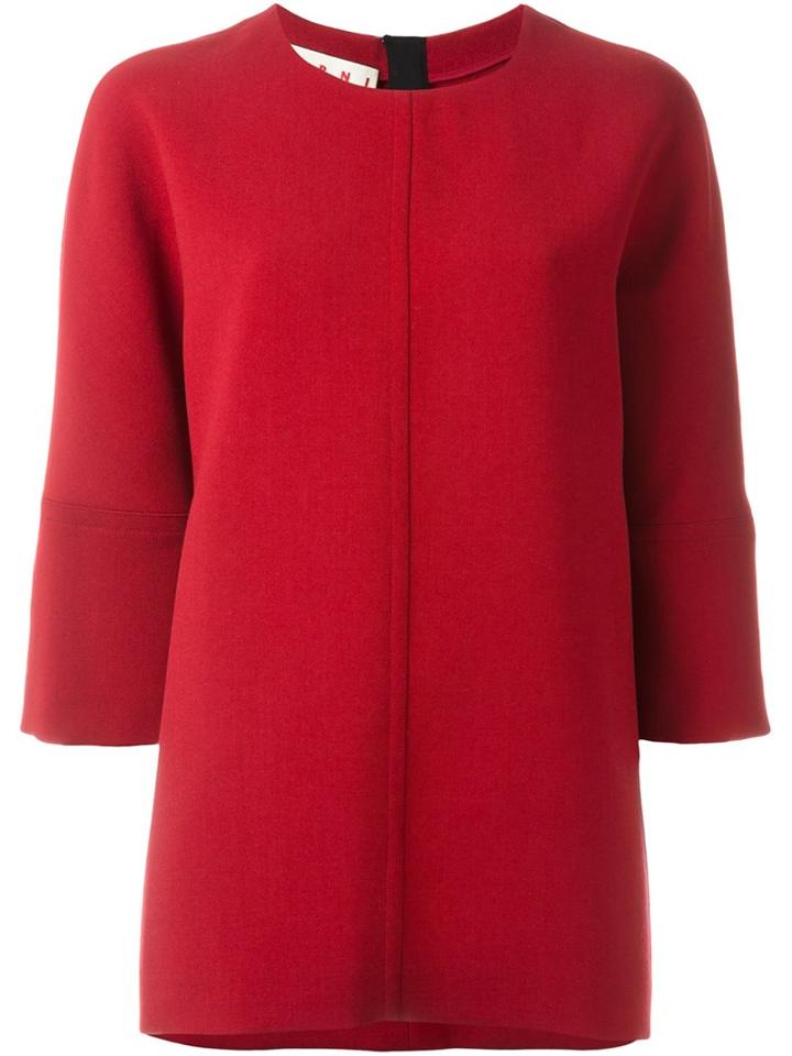 Marni Crew Neck Top, Women's, Size: 44, Red, Wool