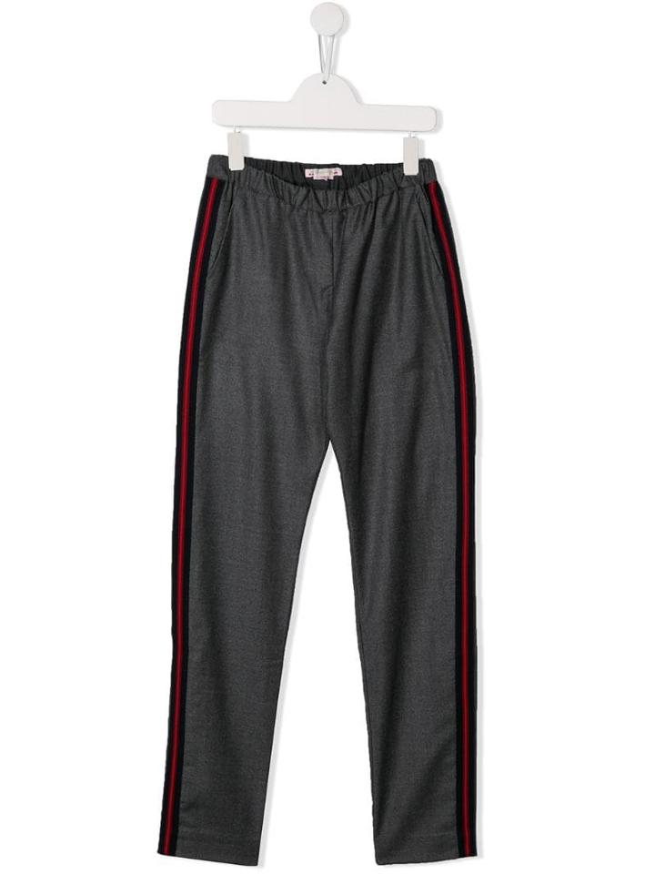 Bonpoint Teen Side Stripe Trousers - Grey