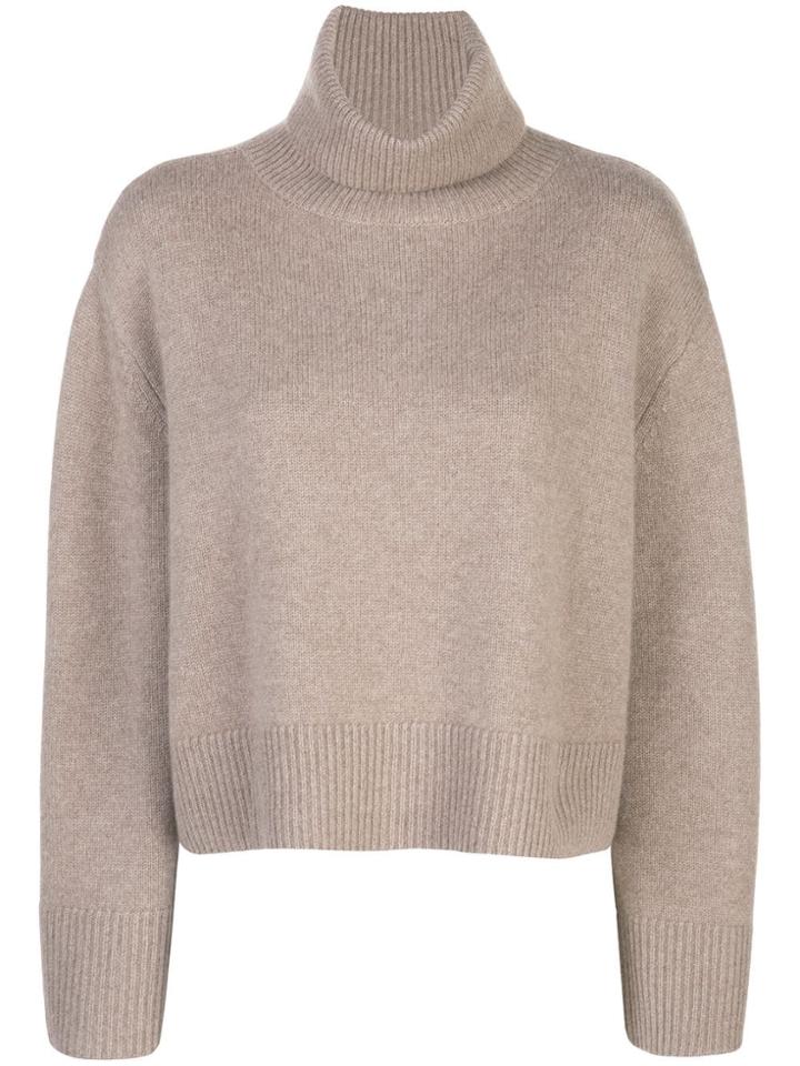 Co Boxy Fit Turtle Neck Jumper - Brown