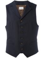 Brunello Cucinelli Pinstripe Waistcoat, Men's, Size: 52, Blue, Cupro/cotton