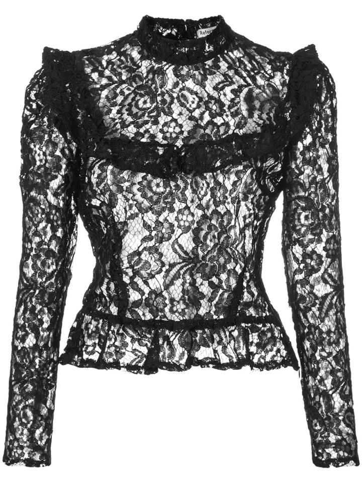 Reformation Tristan Lace Top - Black