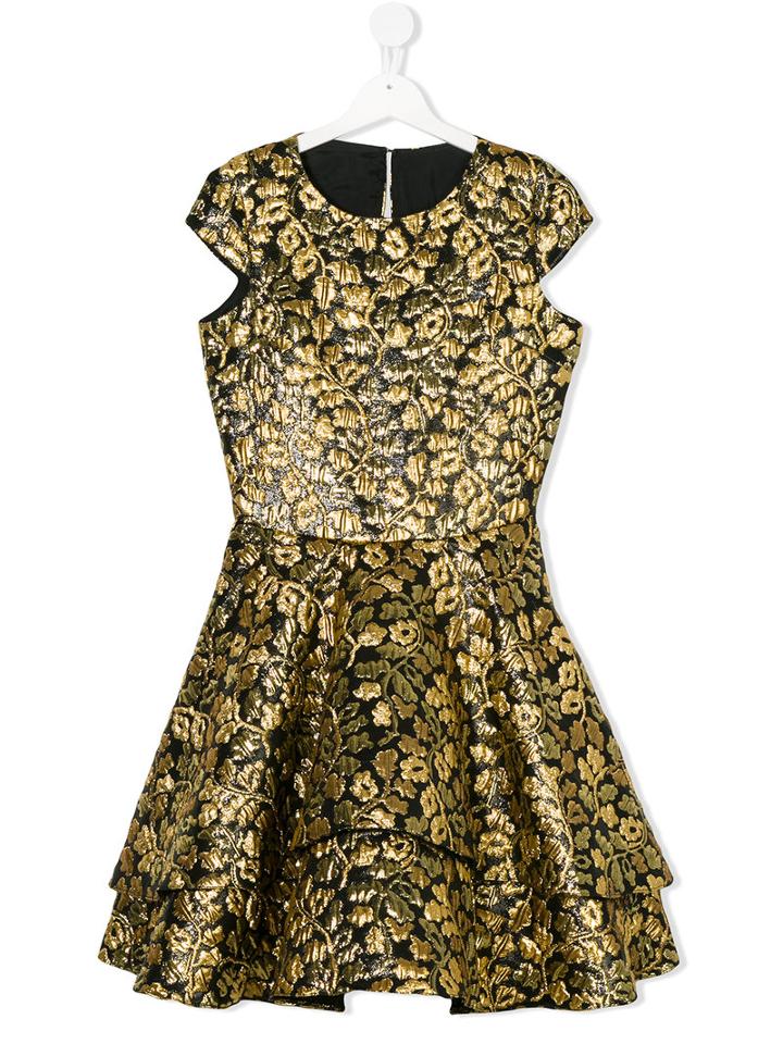 David Charles Kids - Floral Dress - Kids - Polyester/acetate - 14 Yrs, Black