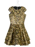 David Charles Kids - Floral Dress - Kids - Polyester/acetate - 14 Yrs, Black