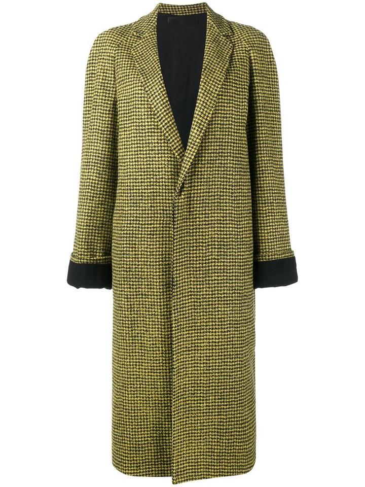 Haider Ackermann Houndstooth Overcoat, Women's, Size: 38, Black, Cotton/rayon/alpaca/virgin Wool
