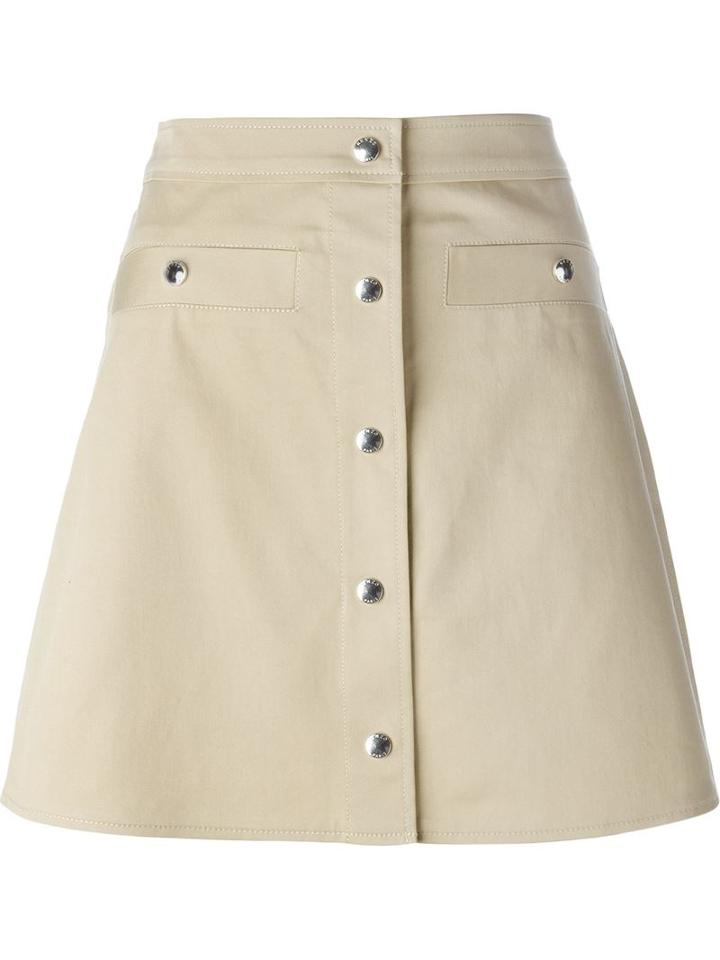 Kenzo A-line Skirt, Women's, Size: 38, Nude/neutrals, Polyester/cotton/polyurethane