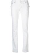 Givenchy Distressed Skinny Jeans, Women's, Size: 40, White, Cotton