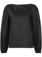 Co Puff Sleeves Blouse - Black