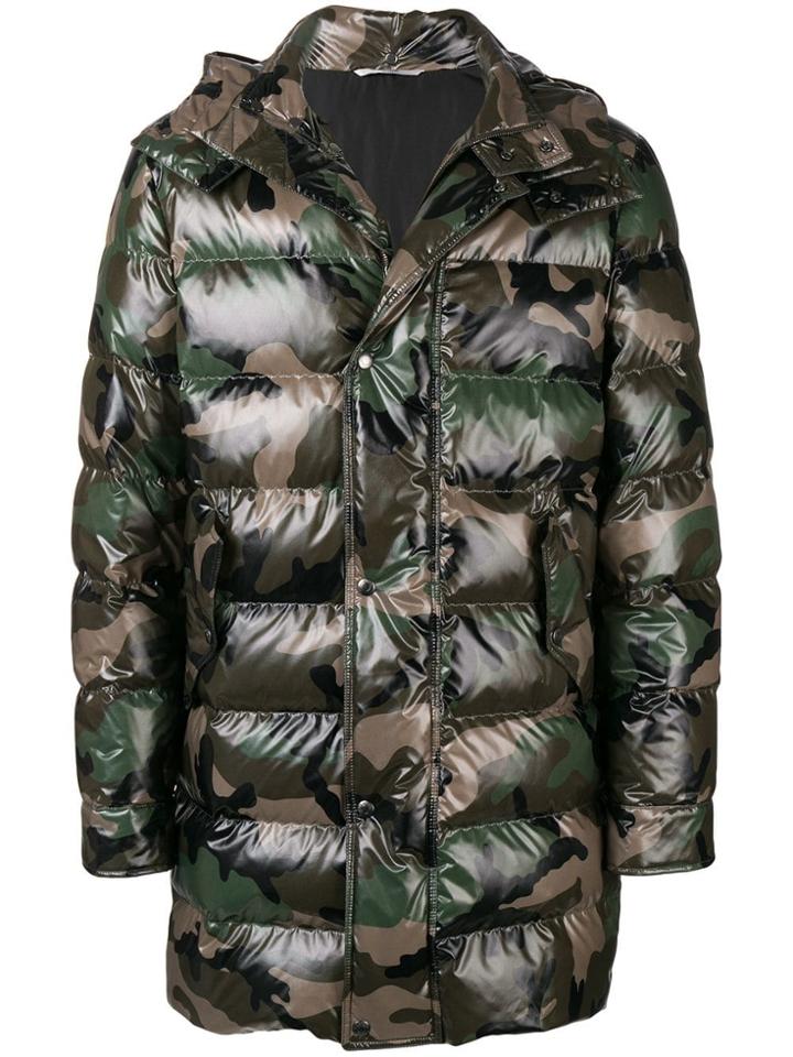 Valentino Military Printed Padded Jacket - Green