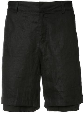 Skingraft Layered Shorts, Men's, Size: 32, Black, Cotton/linen/flax