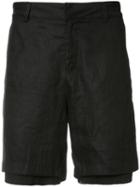 Skingraft Layered Shorts, Men's, Size: 32, Black, Cotton/linen/flax