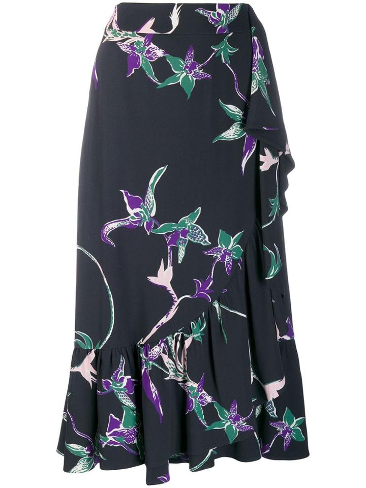 La Doublej Jazzy Printed Flounce Skirt - Black