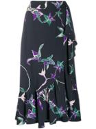 La Doublej Jazzy Printed Flounce Skirt - Black