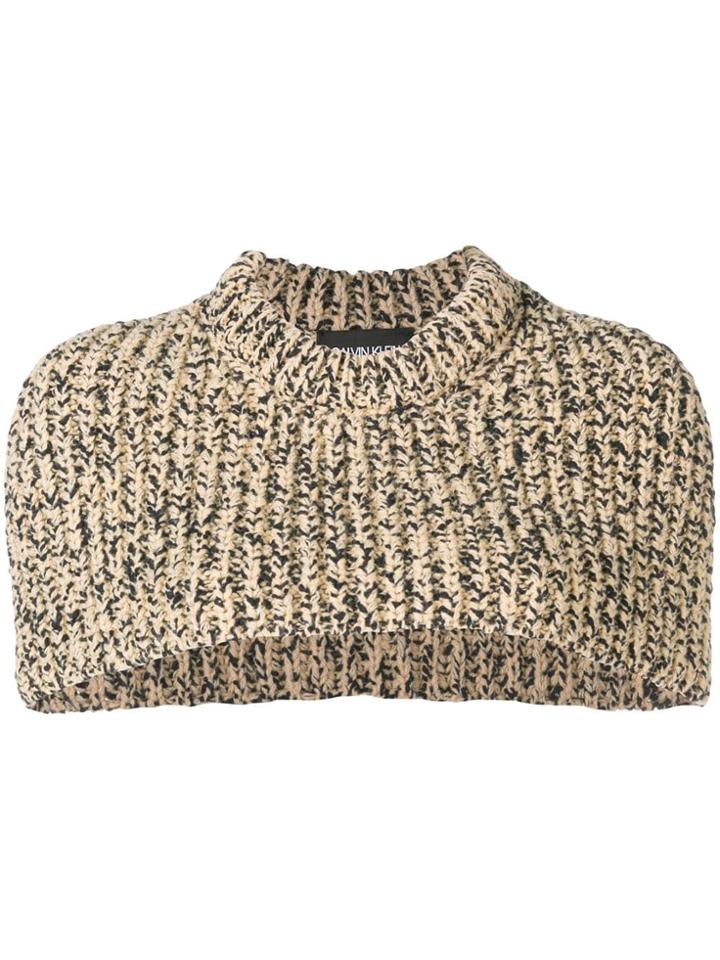 Calvin Klein 205w39nyc Cropped Knit Jumper - Nude & Neutrals