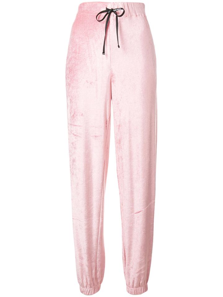 Emilio Pucci Plush Drawstring Track Pants - Pink & Purple