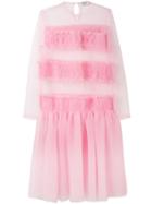Anna K - Sheer Panel Dress - Women - Polyester - Xs, Pink/purple, Polyester