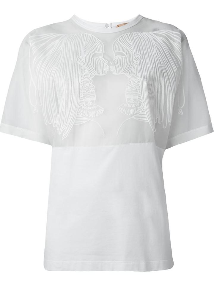 No21 Mesh Panel Portait Blouse