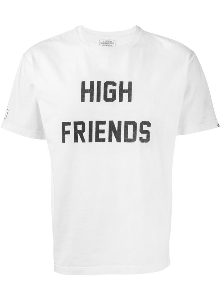 Neighborhood X Fuct Ssdd Text T-shirt, Men's, Size: Large, White, Cotton