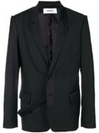 Chalayan Strap Pinstripe Suit Jacket - Black
