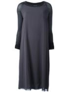 Kristensen Du Nord Double Panel Dress, Women's, Size: 2, Grey, Silk/spandex/elastane