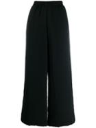 Mm6 Maison Margiela Wide Leg High-rise Trousers - Black