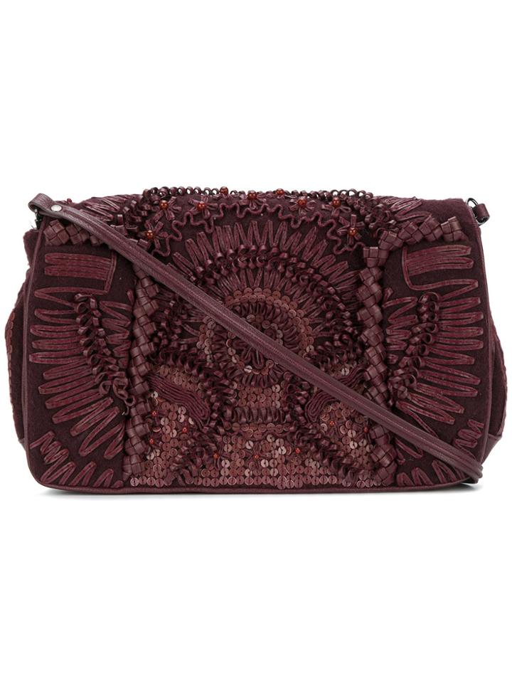 Jamin Puech Embroidered Shoulder Bag - Pink & Purple