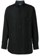 Yohji Yamamoto Triple Collar Shirt, Men's, Size: 4, Black, Tencel/cotton