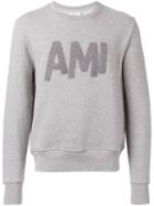 Ami Alexandre Mattiussi Logo Appliqué Sweatshirt, Men's, Size: Xxl, Grey, Cotton