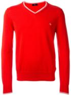 Fay V-neck Logo Jumper