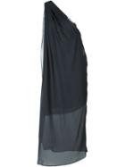 Isabel Benenato One Shoulder Draped Long Dress