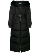 Prada Long Padded Hooded Coat - Black
