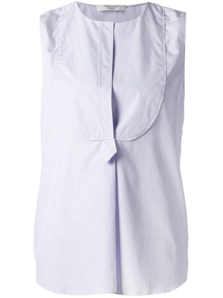 Atlantique Ascoli Bib Panel Sleeveless Blouse, Women's, Size: 1, Blue, Cotton
