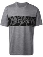 Z Zegna Logo Print T-shirt, Men's, Size: Large, Grey, Wool