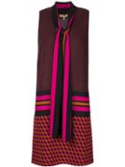 Michael Kors Contrasting Panels Shift Dress, Women's, Size: 2, Pink/purple, Silk