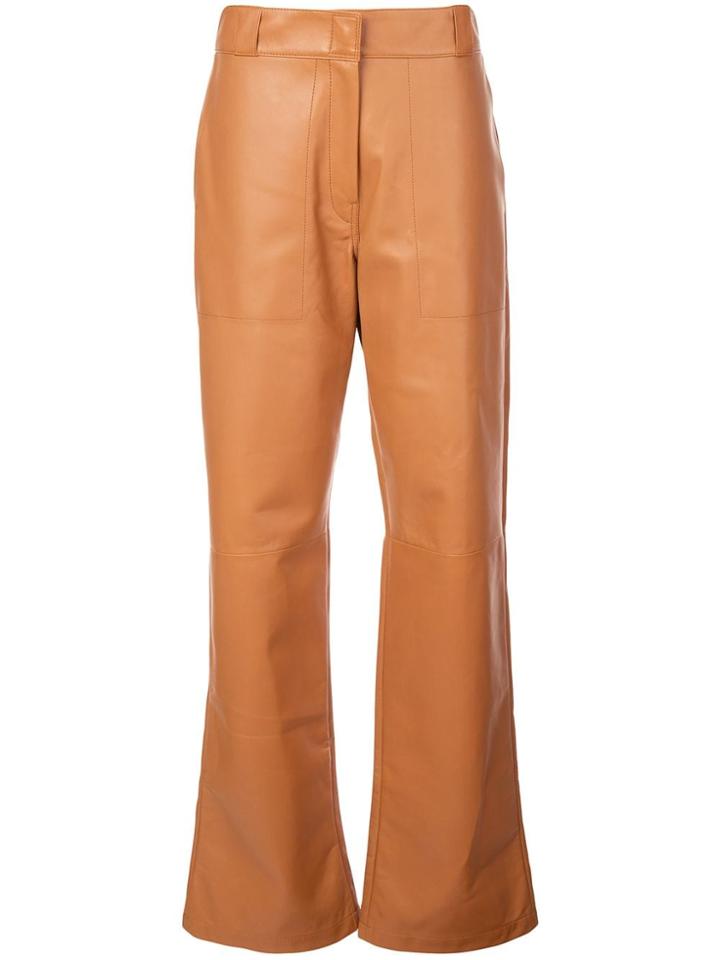 Loewe Mid-rise Wide-leg Trousers - Brown