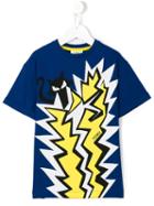 Fendi Kids Cat Print T-shirt, Toddler Boy's, Size: 4 Yrs, Blue