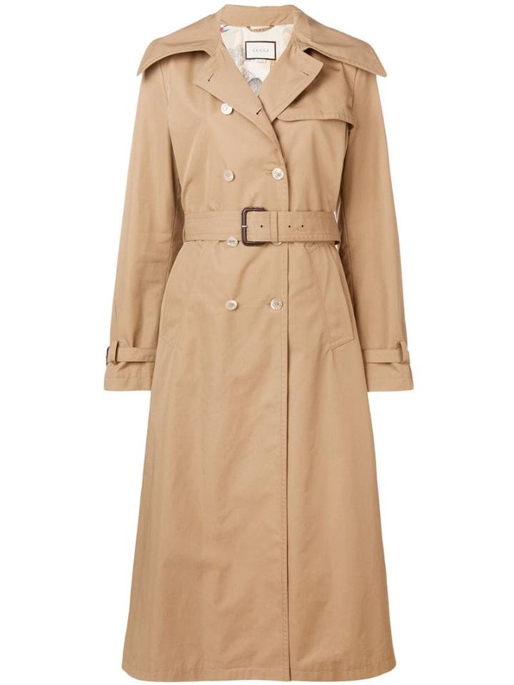 Gucci Double-breasted Belted Coat - Neutrals