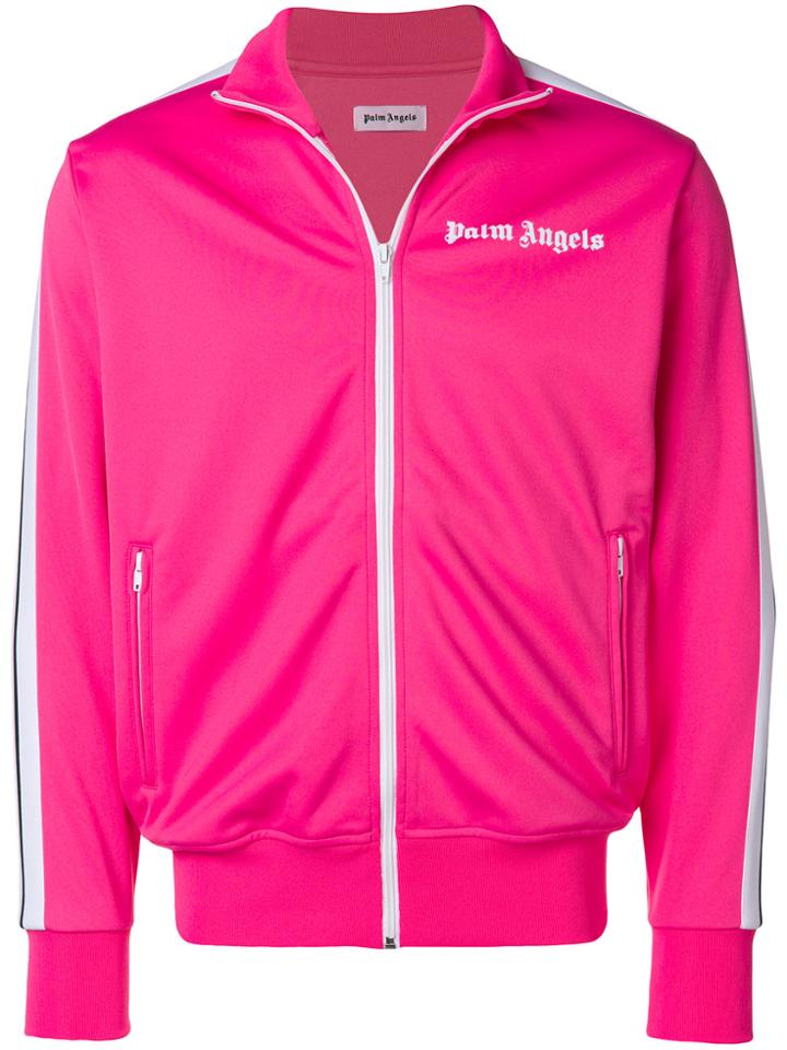 Palm Angels Logo Print Track Top - Pink & Purple