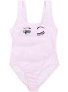 Chiara Ferragni Kids Flirting Swimsuit - Pink