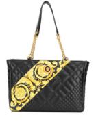 Versace Icon Barocco Print Quilted Tote - Black